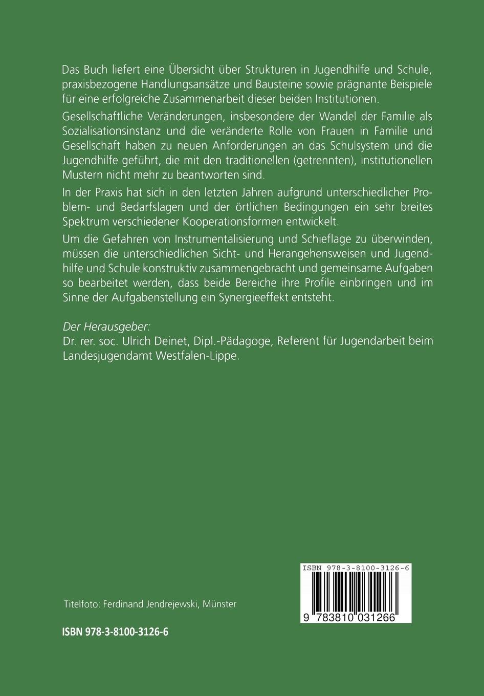 Rückseitencover Kooperation von Jugendhilfe und Schule