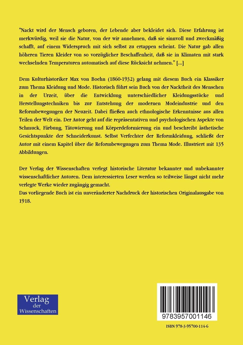 Rückseitencover Bekleidungskunst und Mode