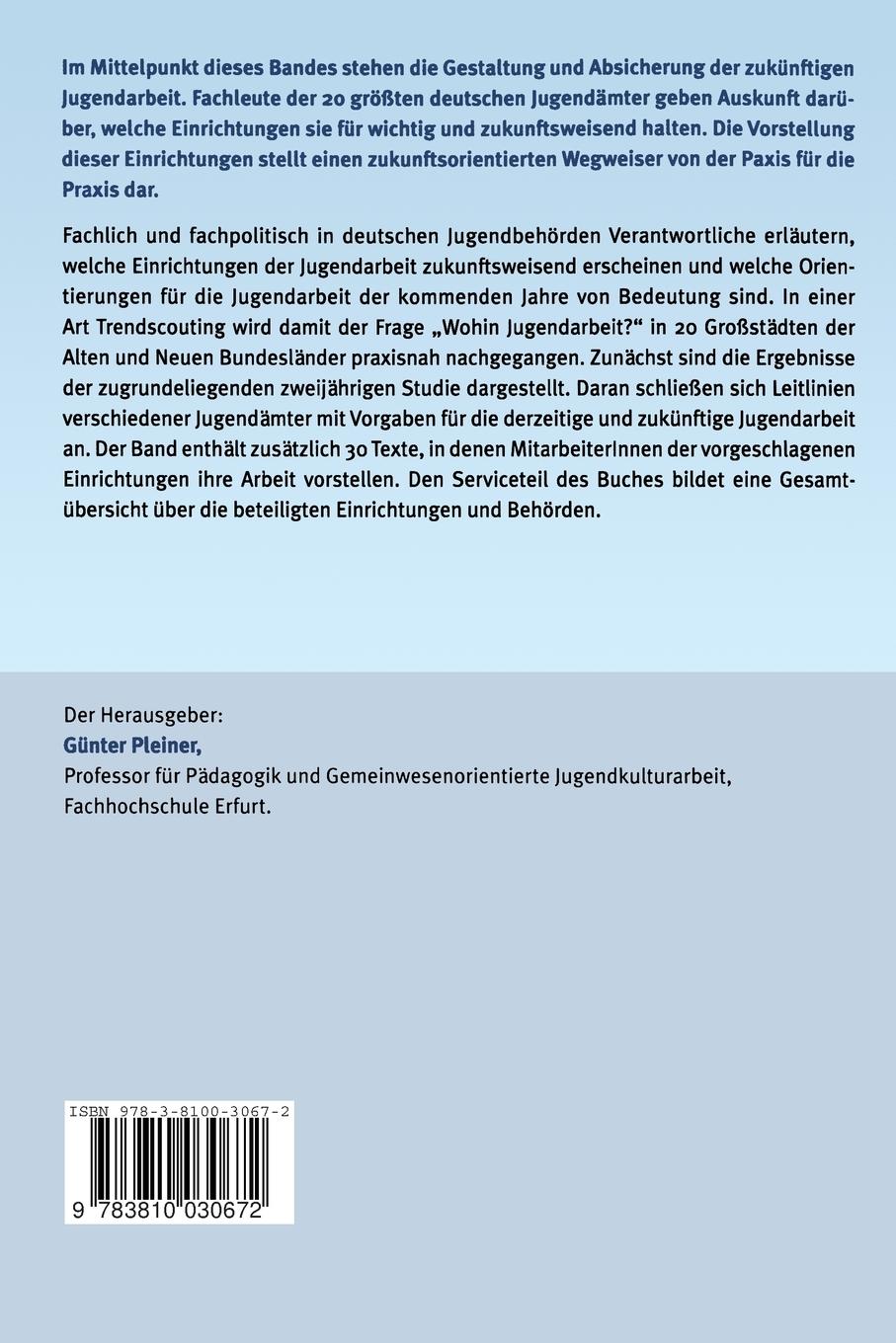 Rückseitencover Jugendarbeit in Großstädten
