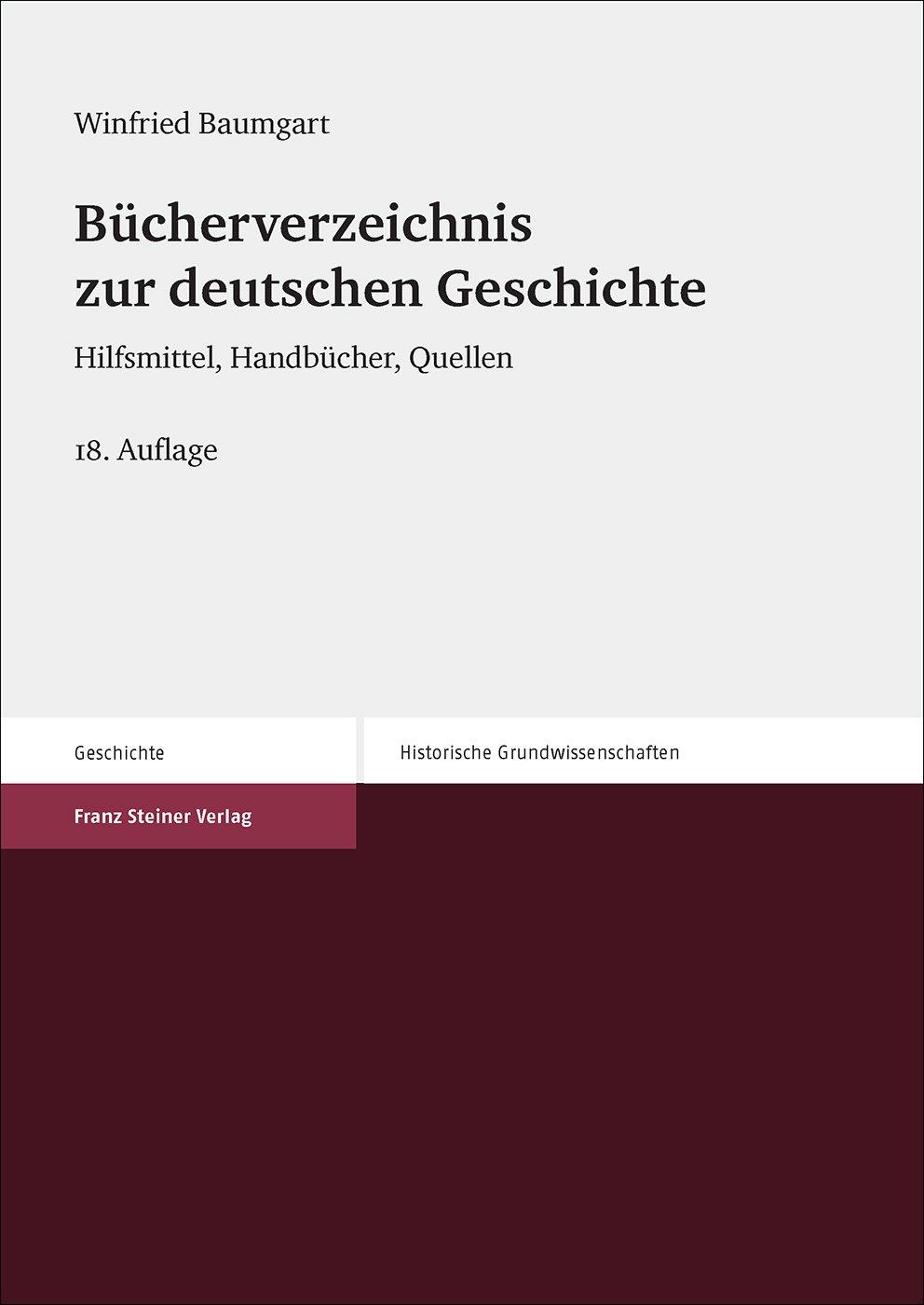 Vorderes Coverbild Bücherverzeichnis zur deutschen Geschichte