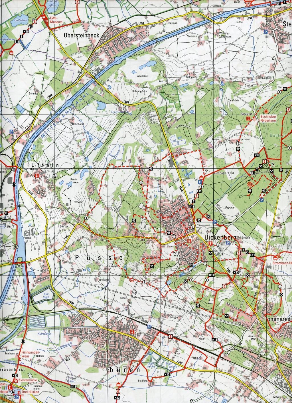 Beispielinhalt (Bild) Wanderkarte NRW: Nördliches Tecklenburger Land 1 : 25 000