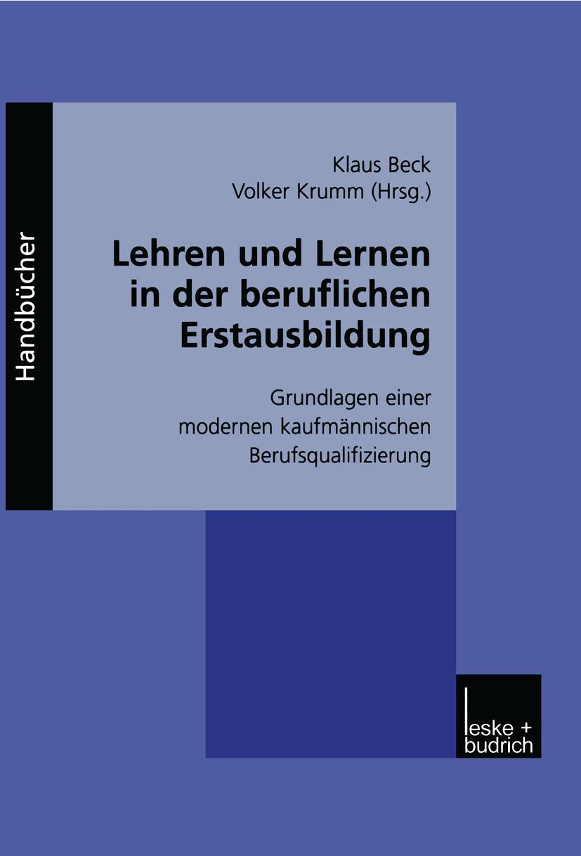 Vorderes Coverbild Lehren und Lernen in der beruflichen Erstausbildung