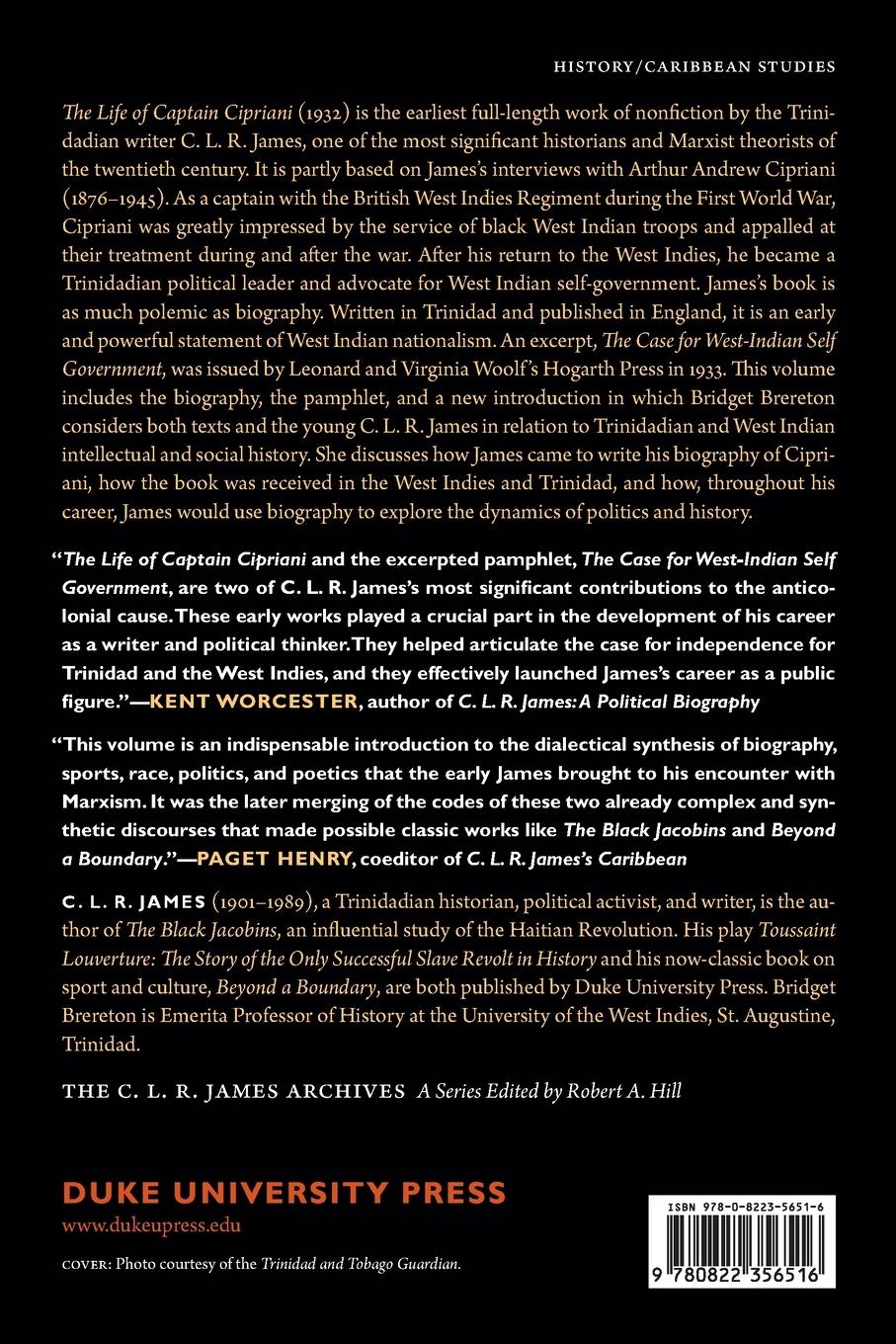 Rückseitencover The Life of Captain Cipriani