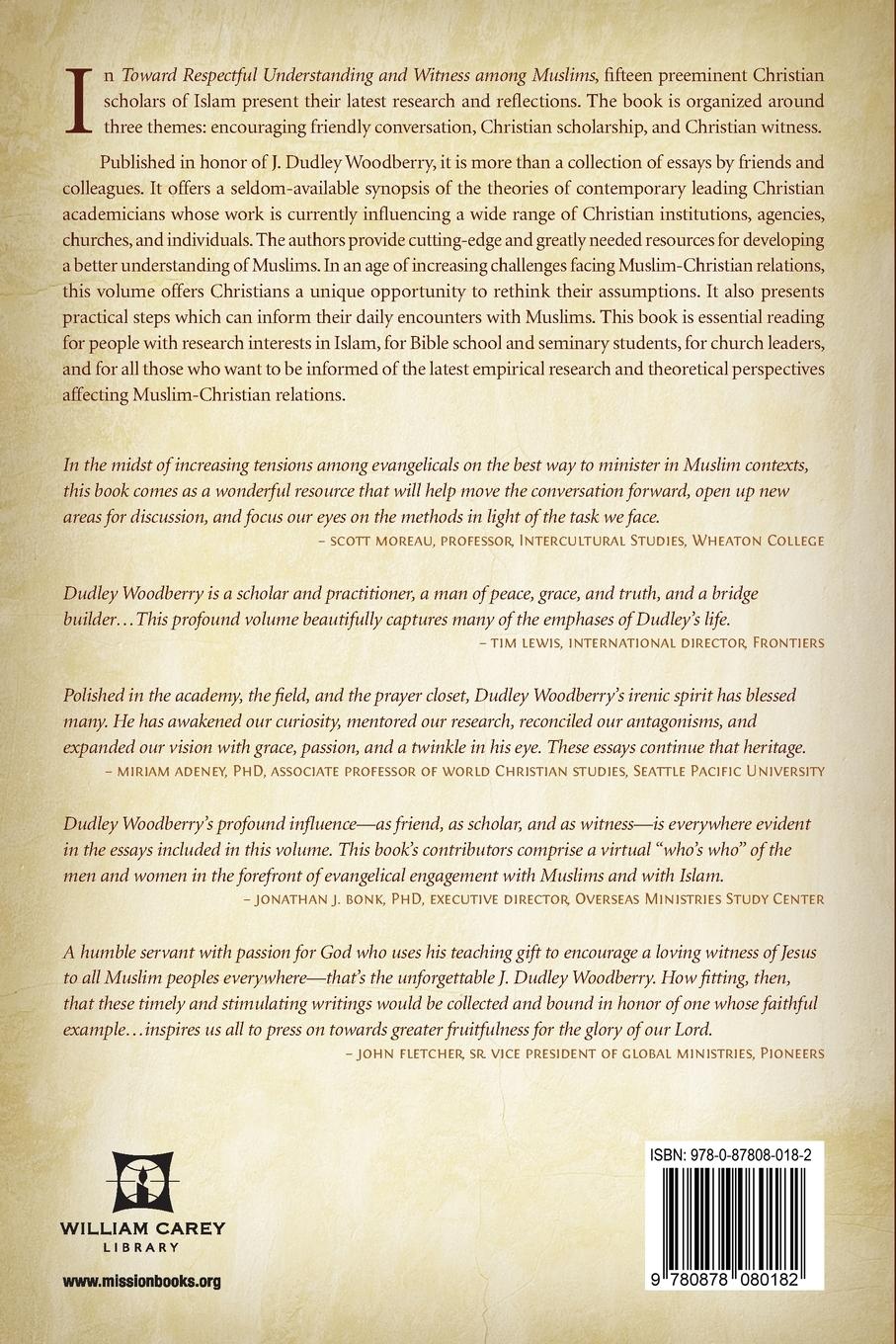 Rückseitencover Toward Respectful Understanding and Witness among Muslims