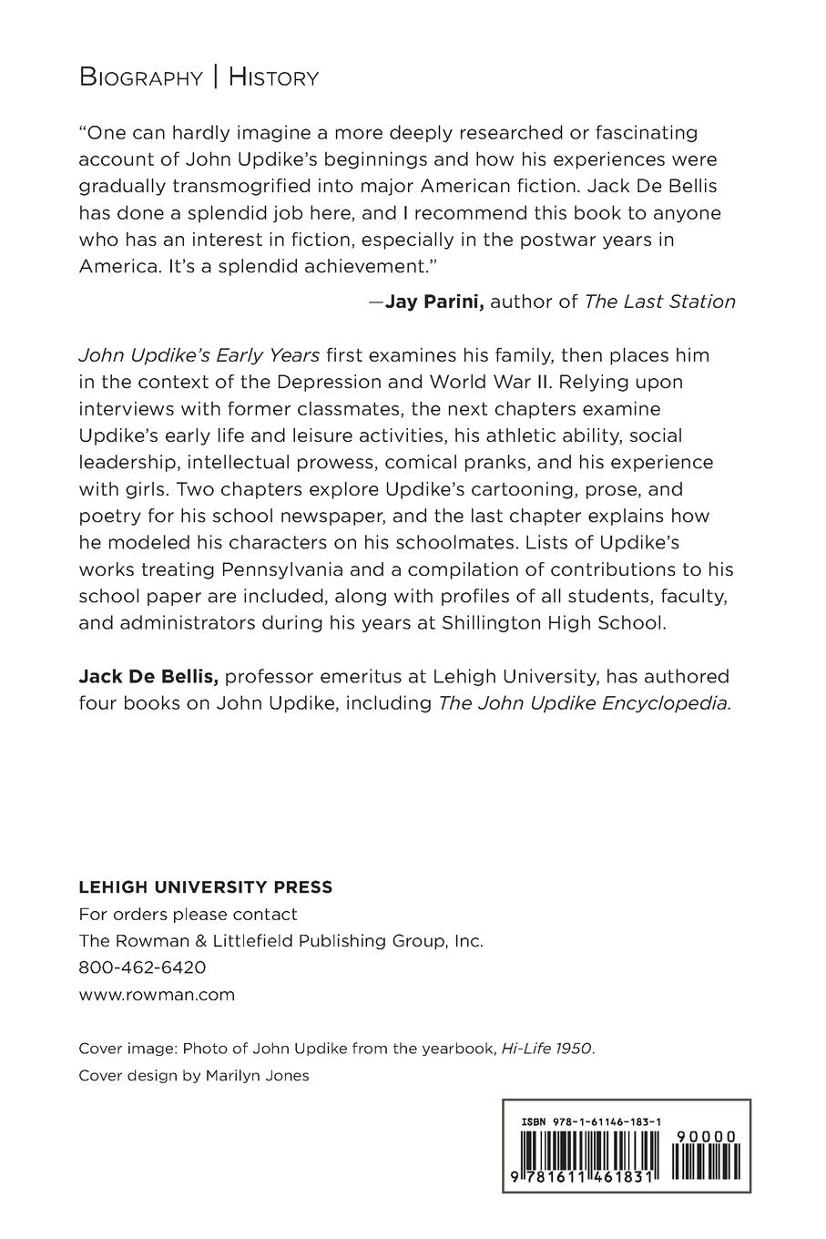 Rückseitencover John Updike's Early Years