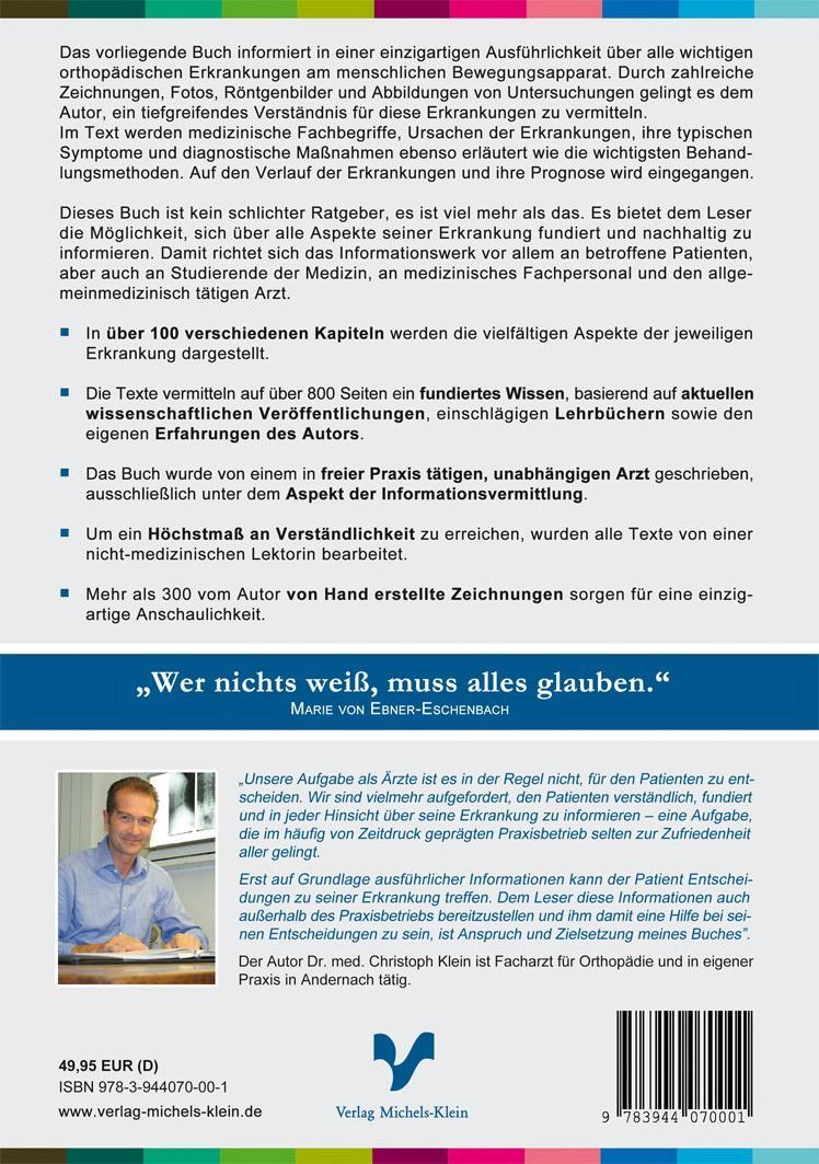 Rückseitencover Orthopädie für Patienten