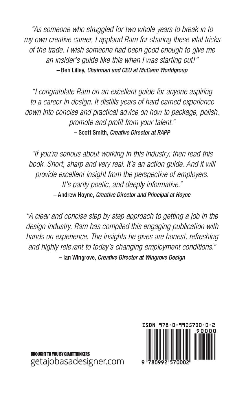 Rückseitencover How to Get a Job as a Designer, Guaranteed - The Most Effective Step-By-Step Guide for Design Students and Graduates