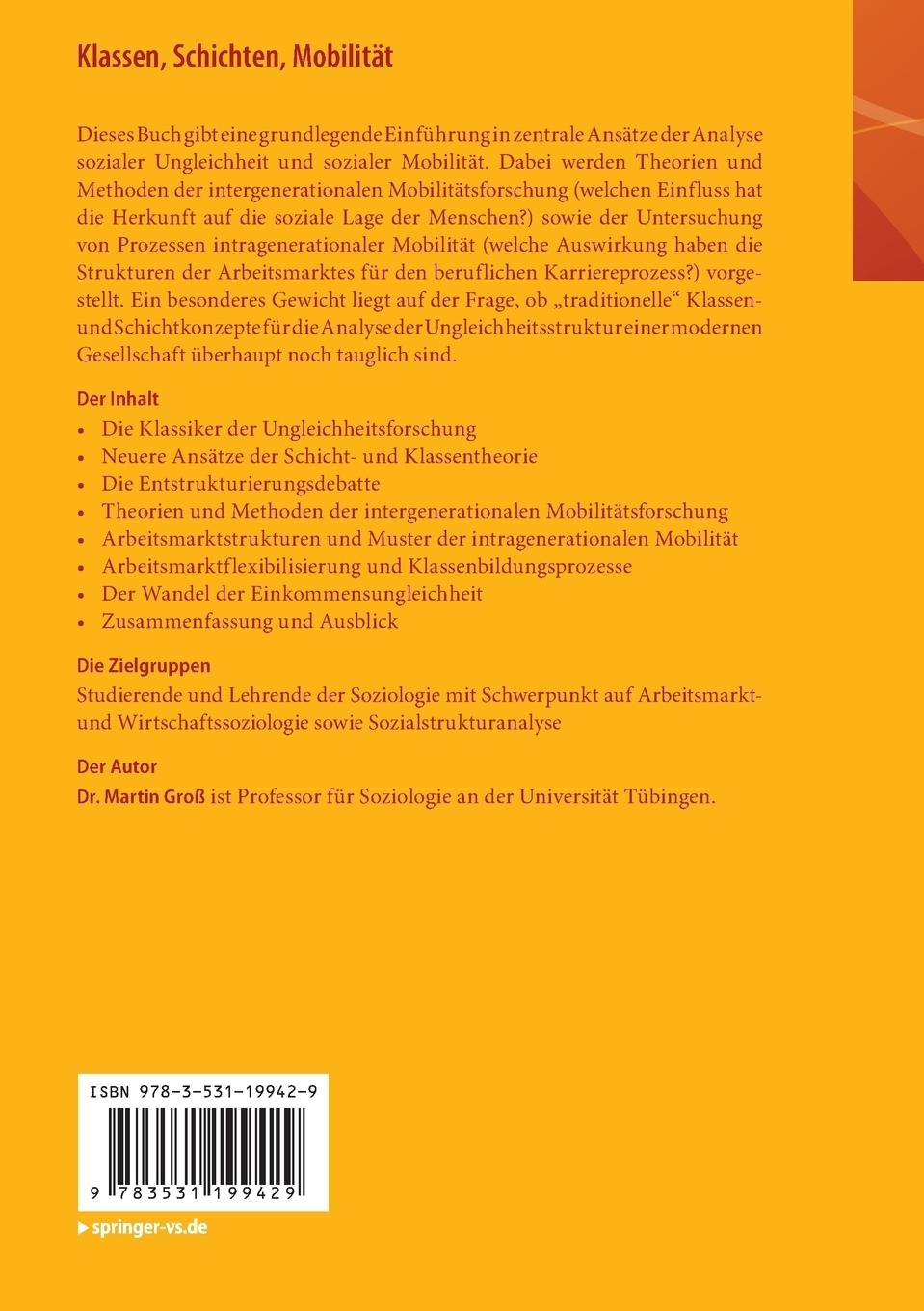 Rückseitencover Klassen, Schichten, Mobilität