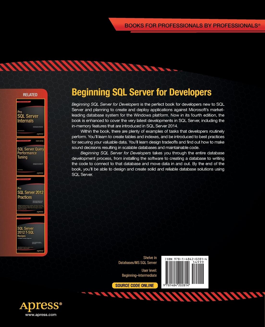 Rückseitencover Beginning SQL Server for Developers