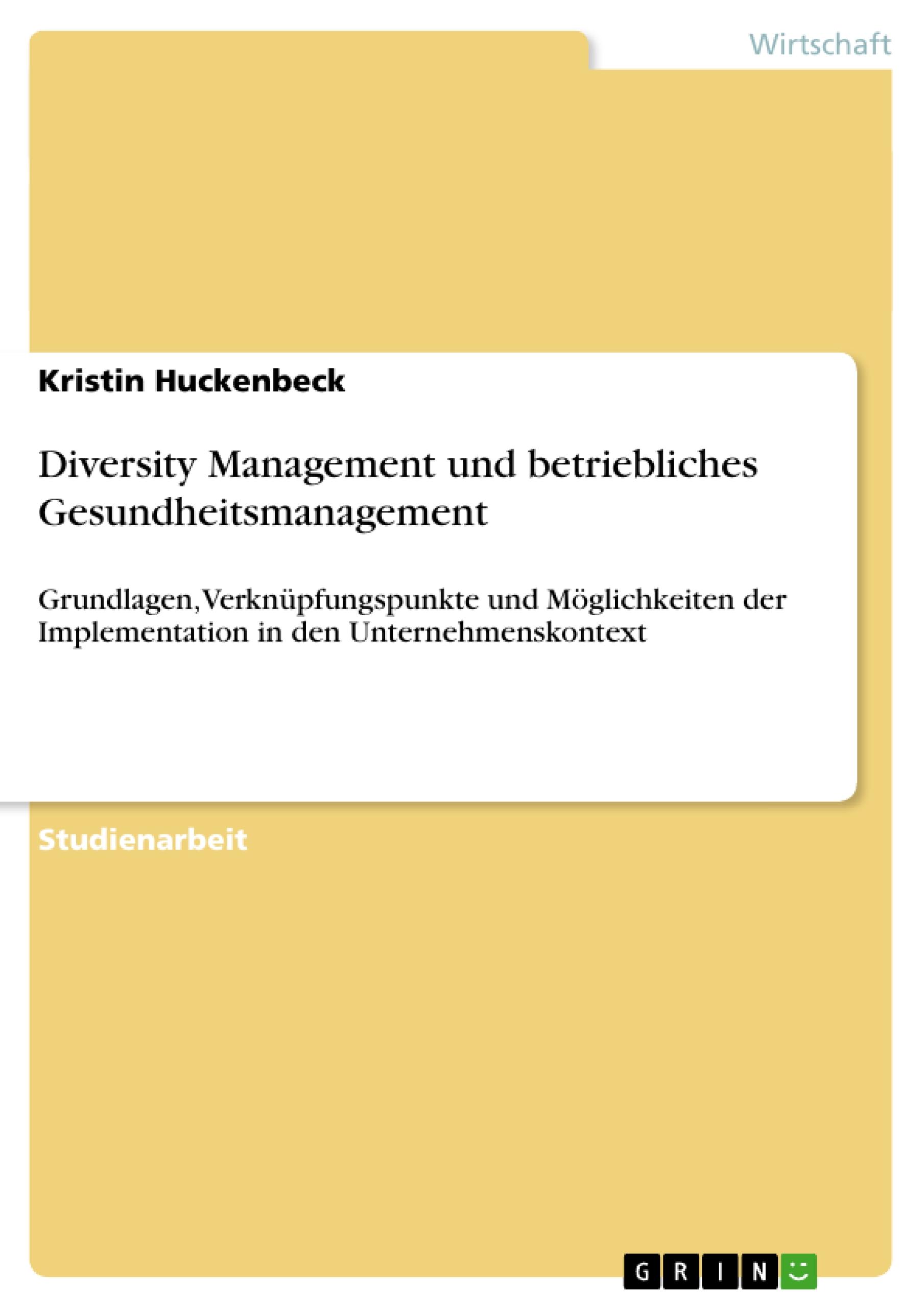 Vorderes Coverbild Diversity Management und betriebliches Gesundheitsmanagement