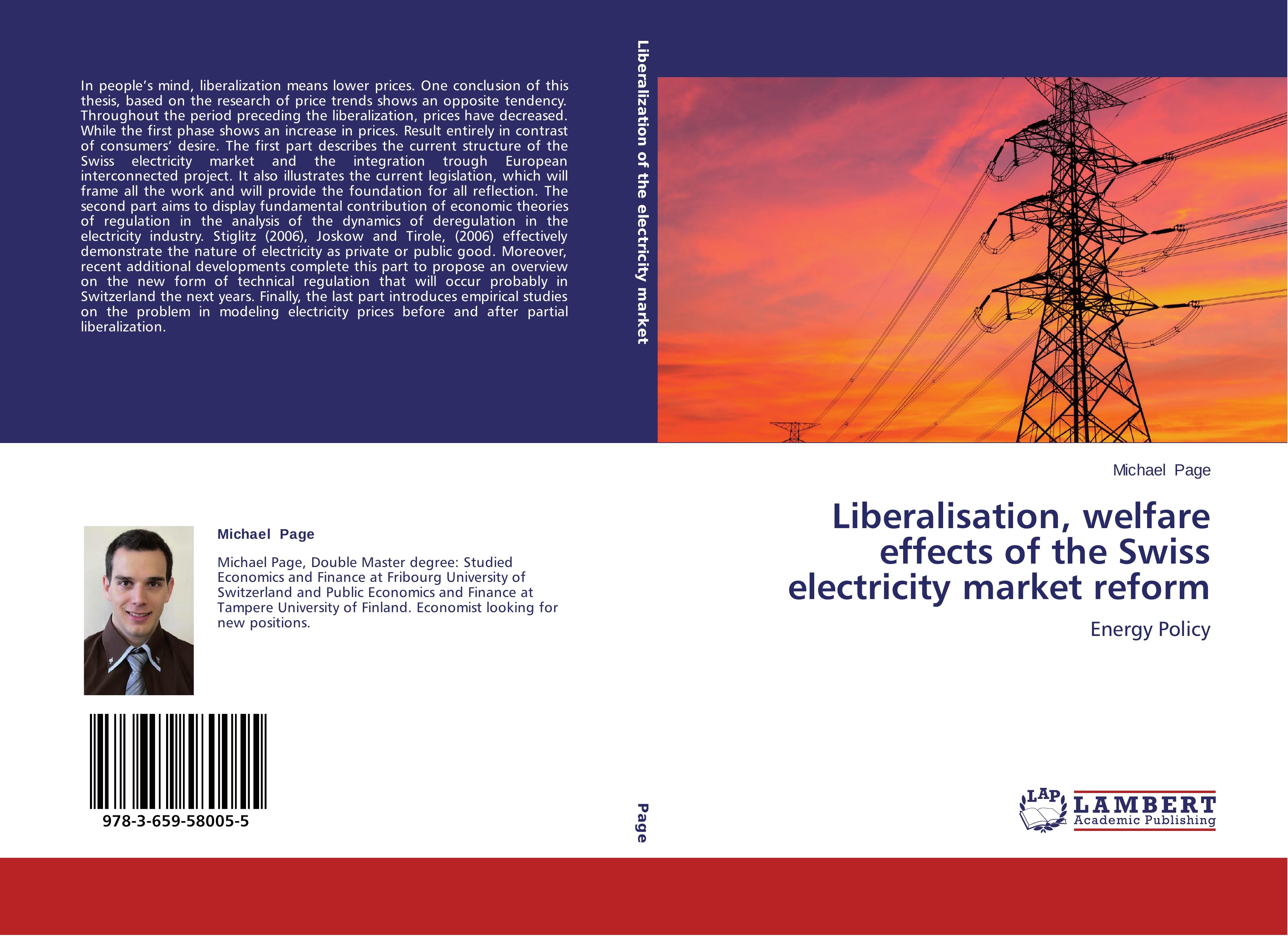 Vorderes Coverbild Liberalisation, welfare effects of the Swiss electricity market reform