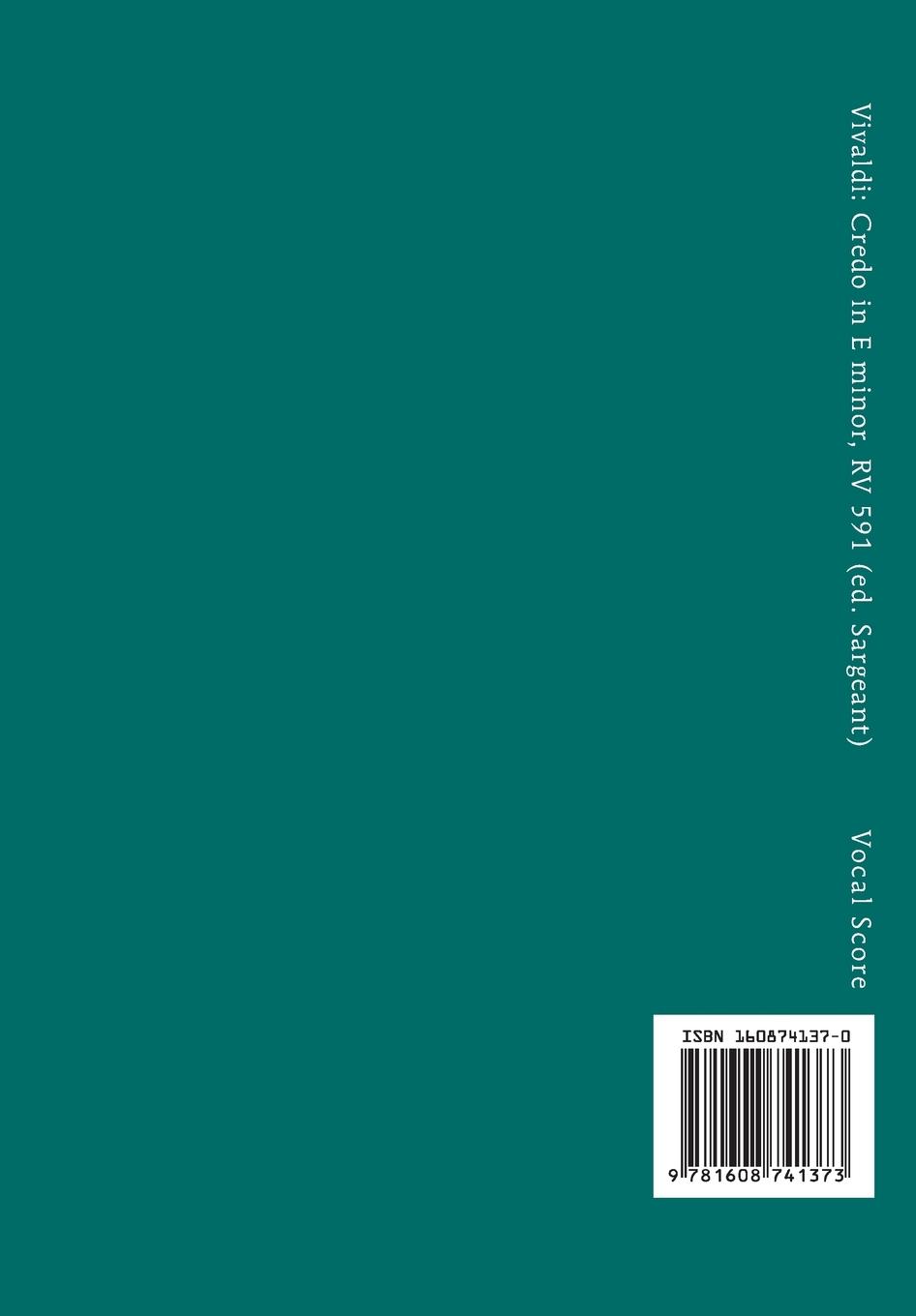 Rückseitencover Credo in E minor, RV 591
