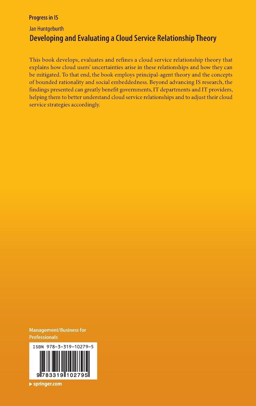 Rückseitencover Developing and Evaluating a Cloud Service Relationship Theory
