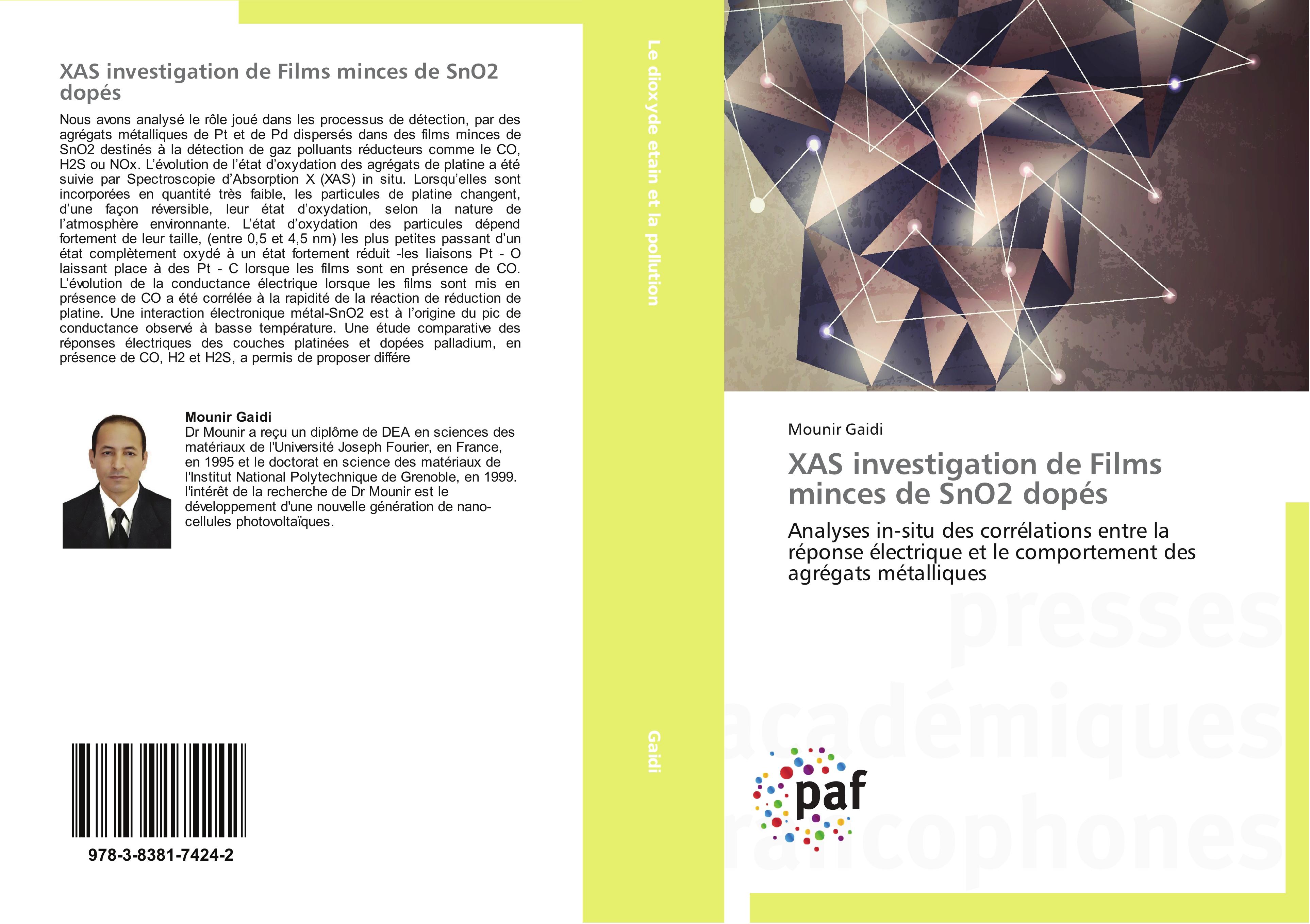 Vorderes Coverbild XAS investigation de Films minces de SnO2 dopés