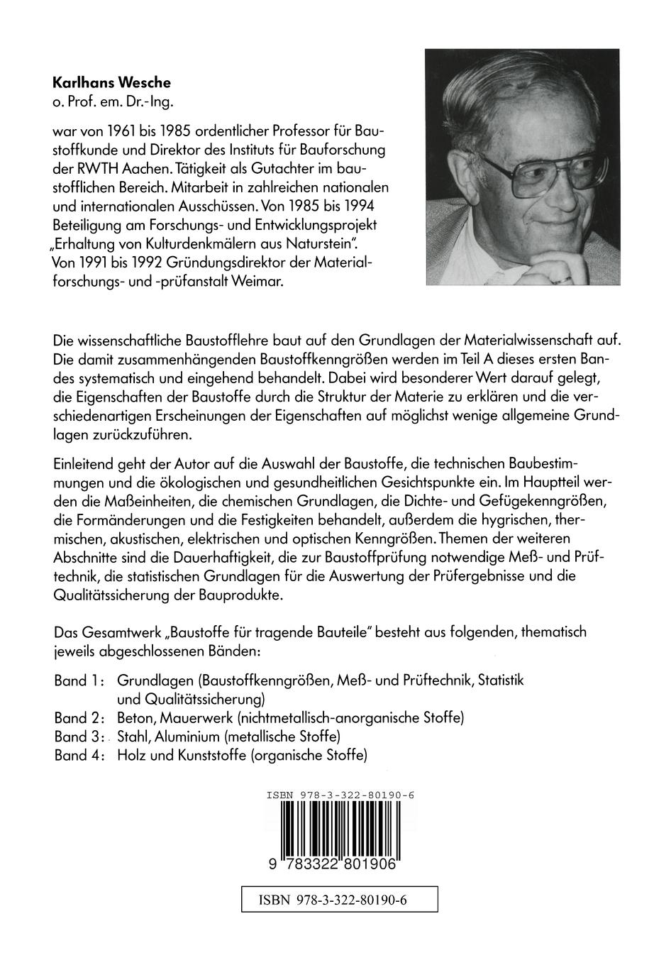 Rückseitencover Baustoffe für tragende Bauteile