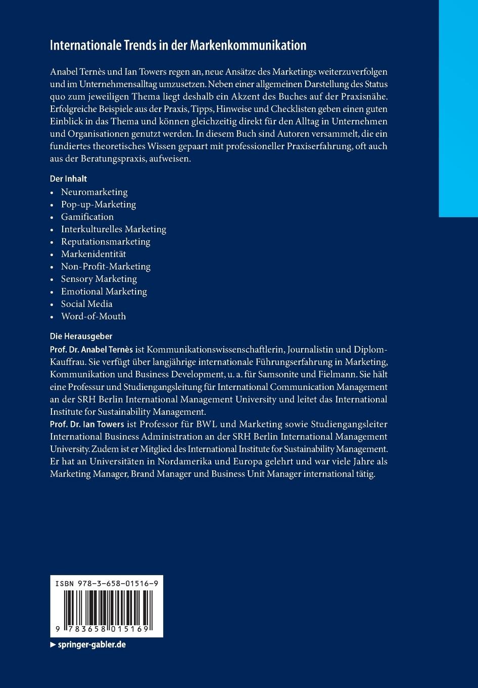Rückseitencover Internationale Trends in der Markenkommunikation