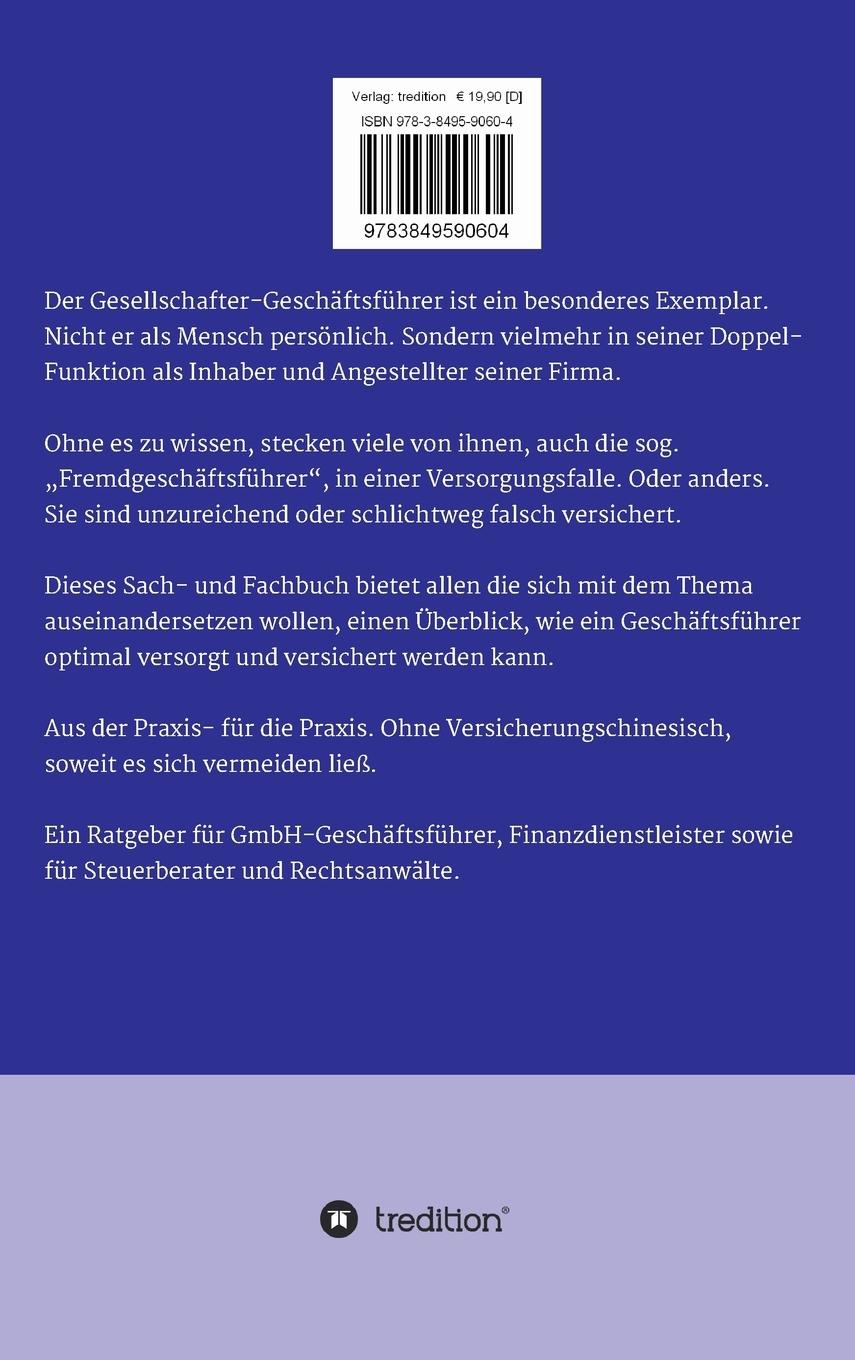 Rückseitencover Die Versorgung(-sfallen) des GmbH-Geschäftsführer