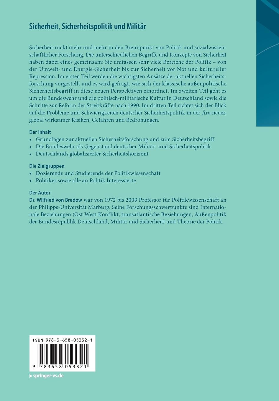 Rückseitencover Sicherheit, Sicherheitspolitik und Militär