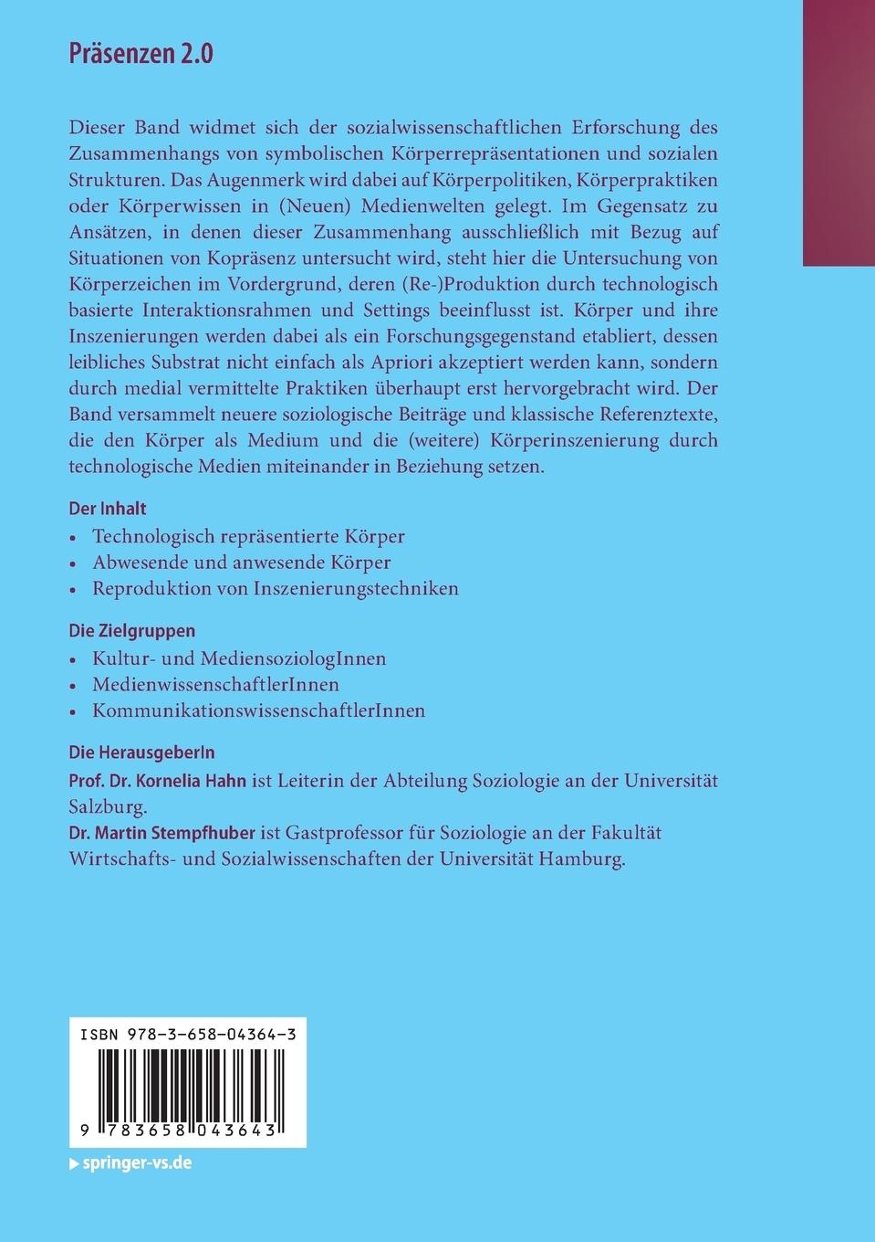 Rückseitencover Präsenzen 2.0