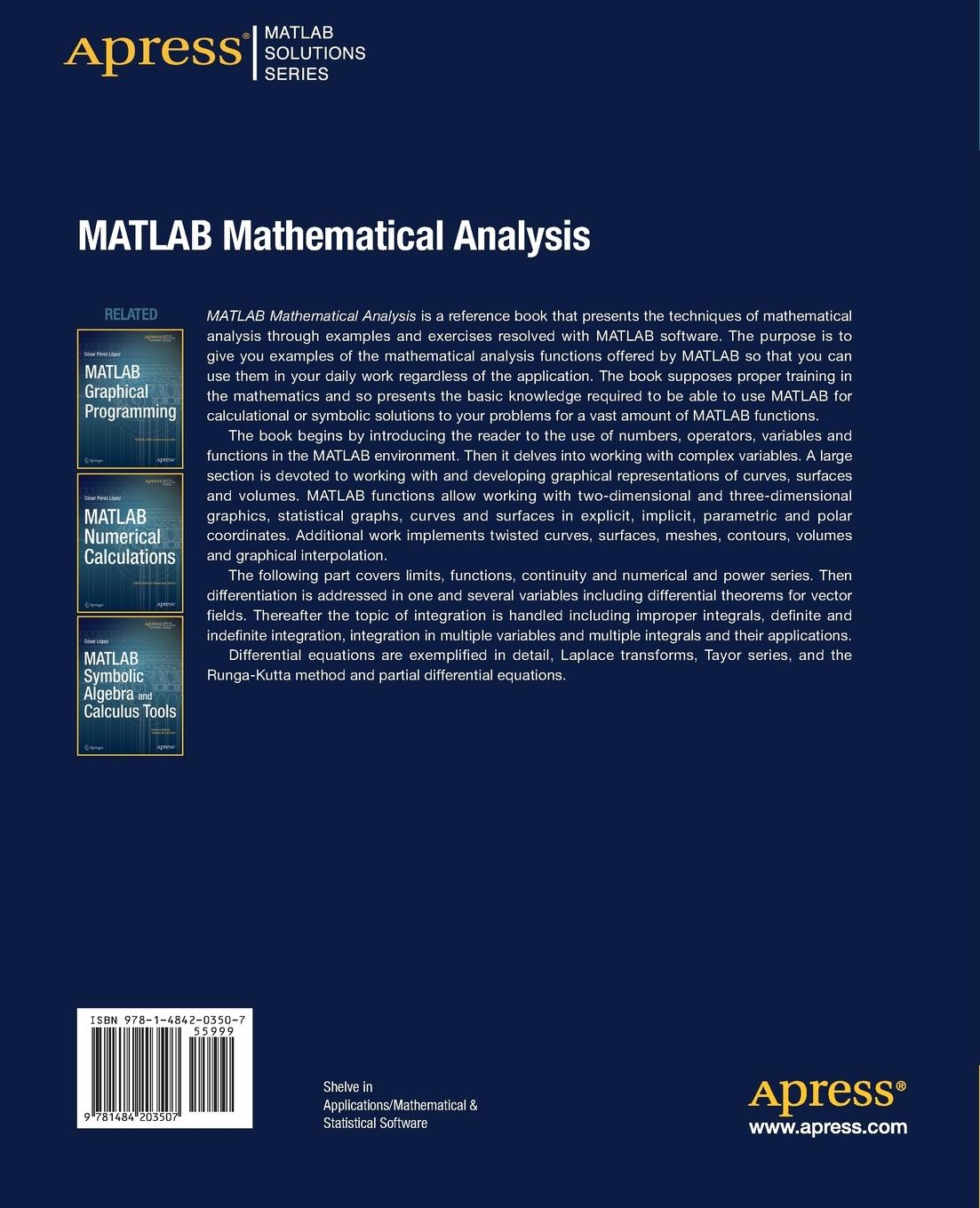 Rückseitencover MATLAB Mathematical Analysis