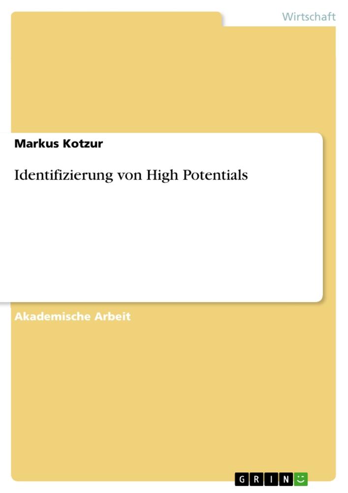 Vorderes Coverbild Identifizierung von High Potentials