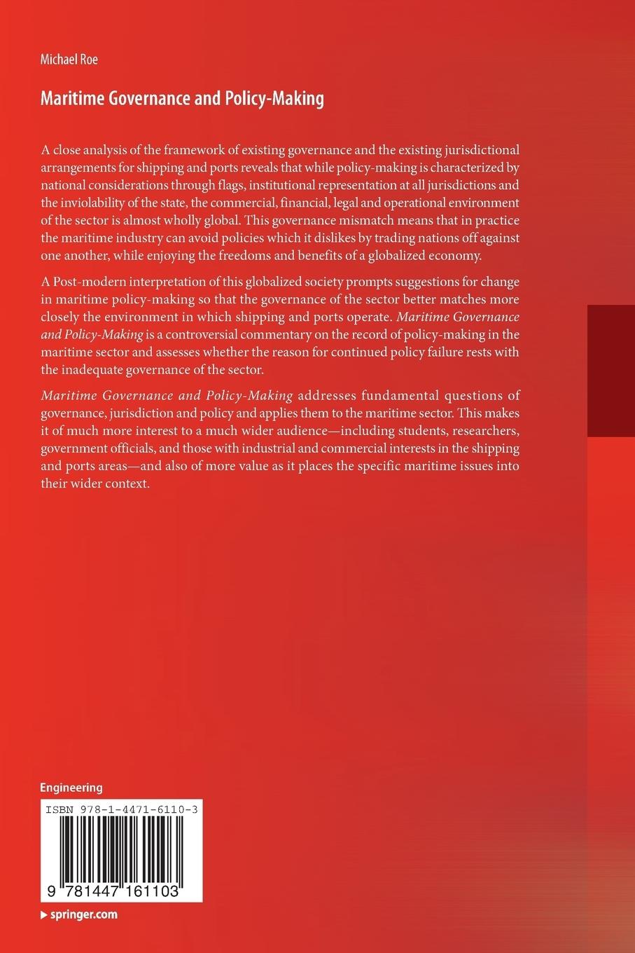 Rückseitencover Maritime Governance and Policy-Making