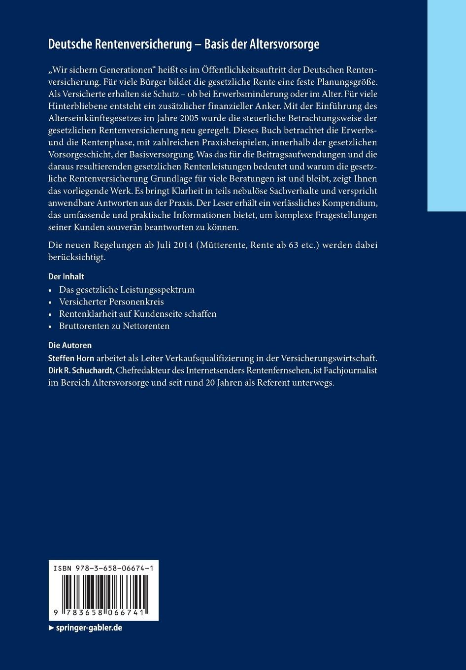 Rückseitencover Deutsche Rentenversicherung - Basis der Altersvorsorge