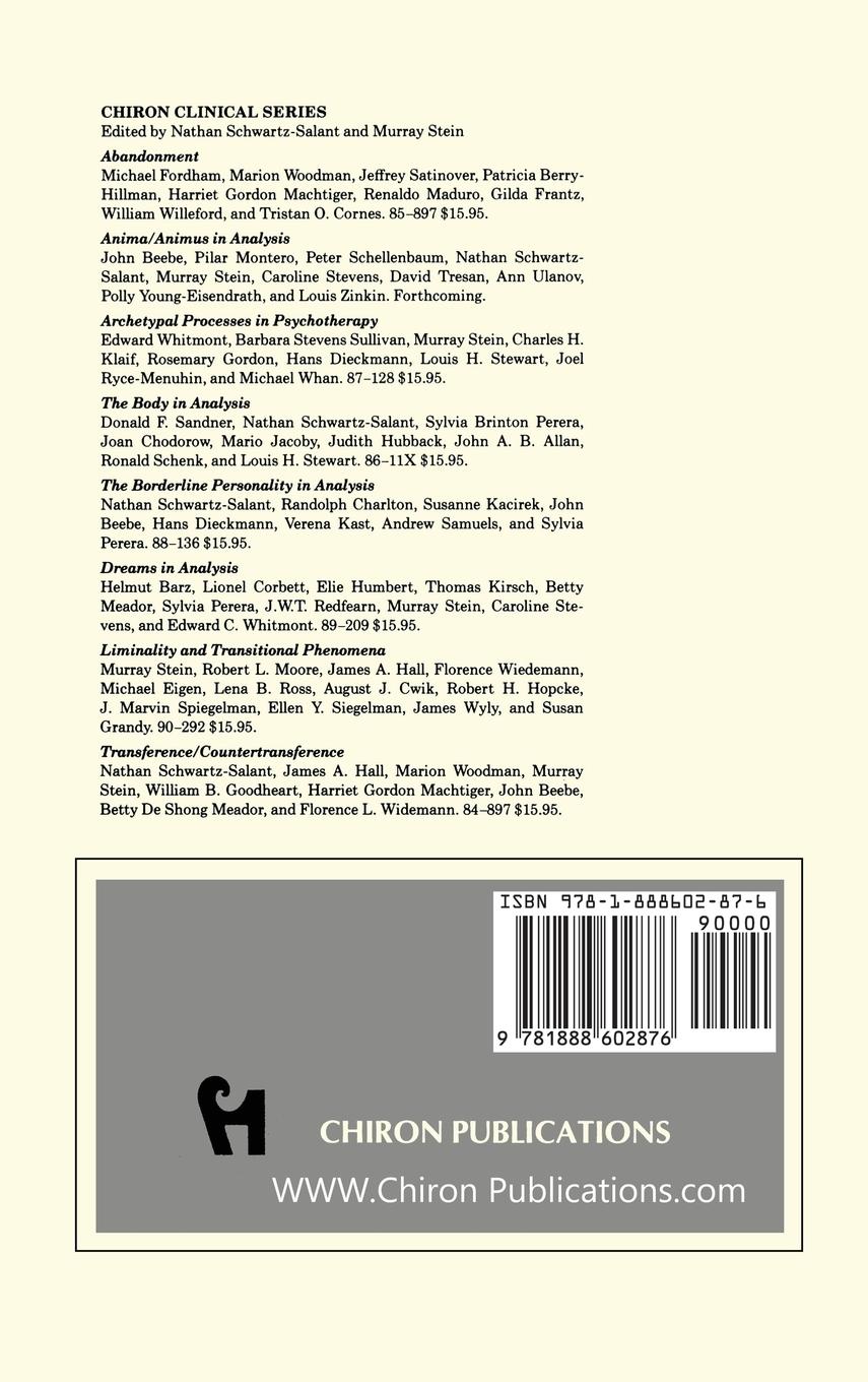 Rückseitencover Liminality and Transitional Phenomena (Chiron Clinical Series)