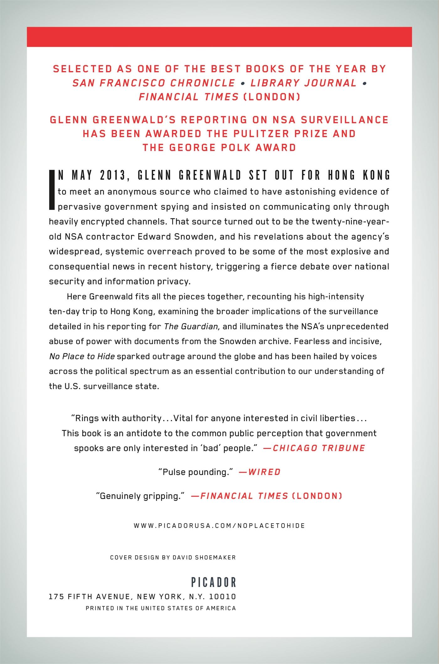 Rückseitencover No Place to Hide