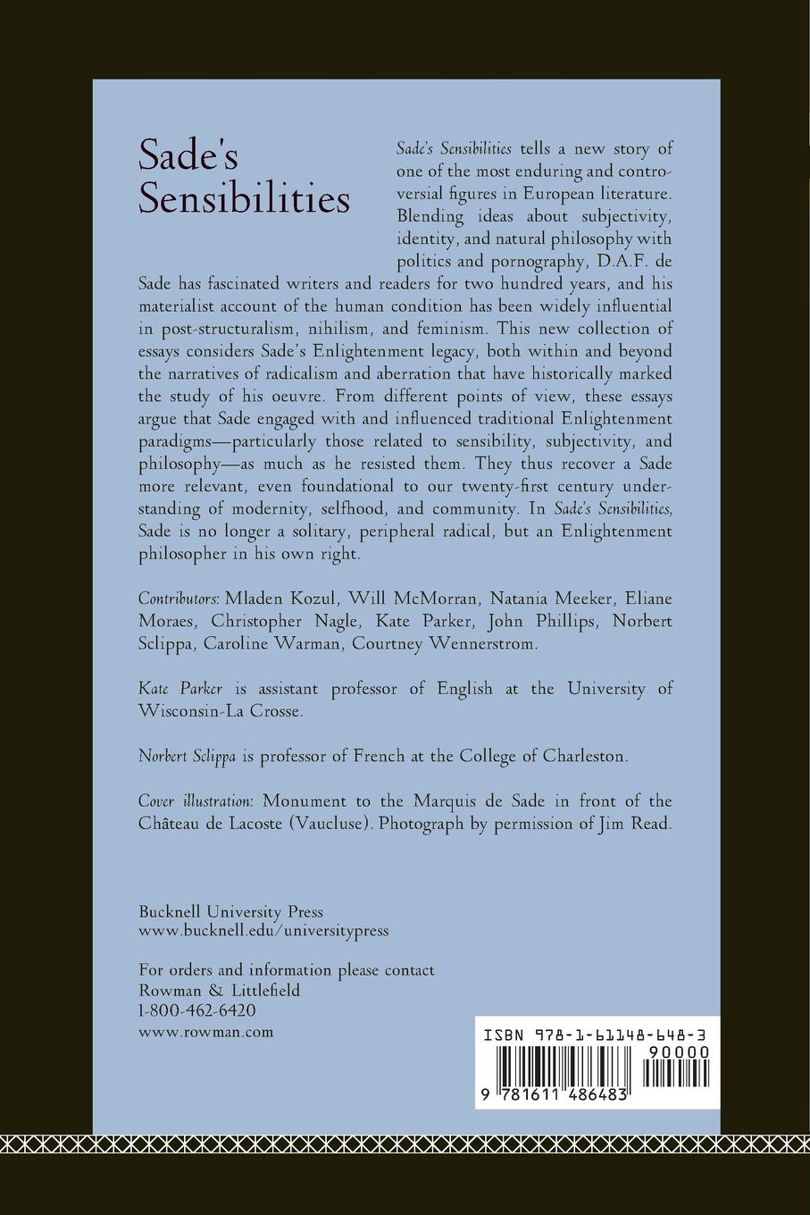 Rückseitencover Sade's Sensibilities