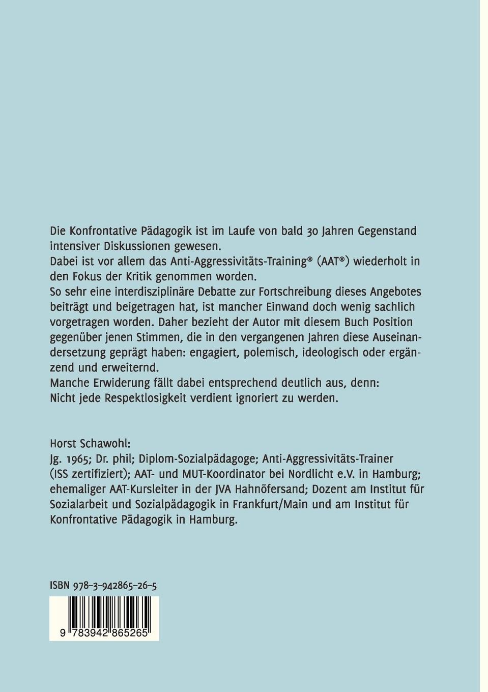 Rückseitencover Zur Kritik am Anti-Aggressivitäts-Training