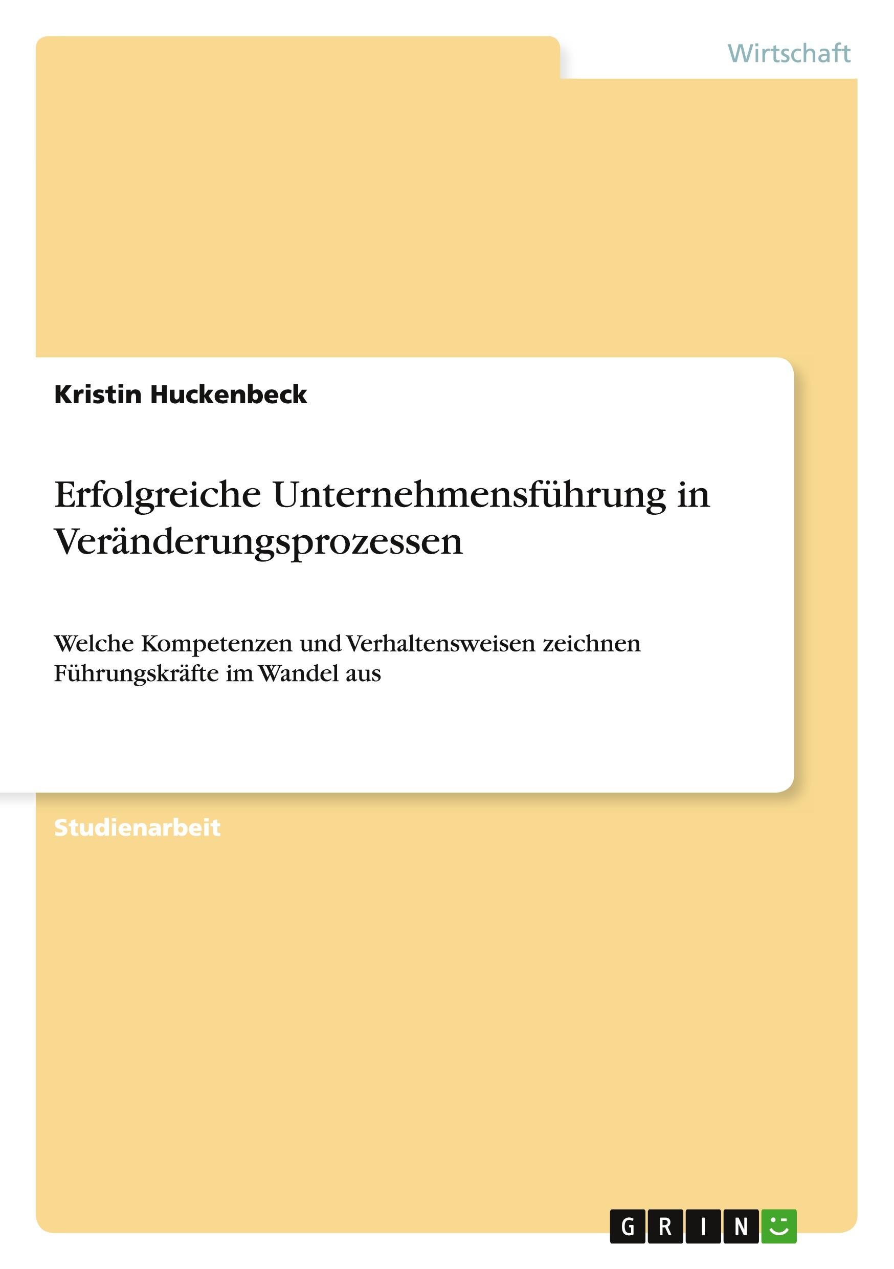 Vorderes Coverbild Erfolgreiche Unternehmensführung in Veränderungsprozessen