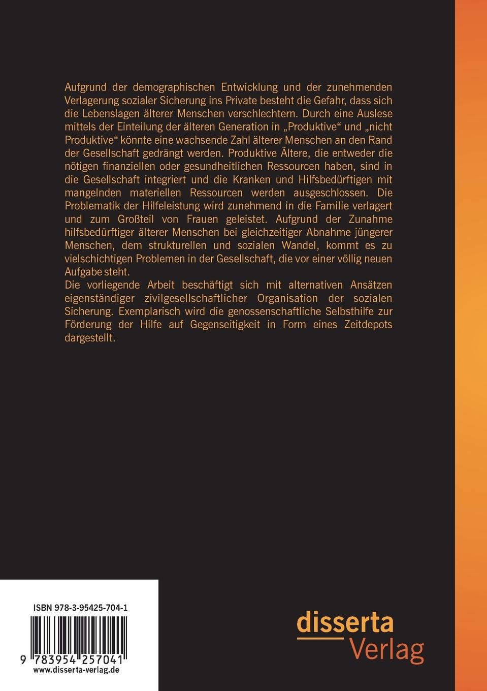 Rückseitencover Genossenschaftliche Selbsthilfe und nachhaltige Soziale Arbeit: Eigenständige Soziale Sicherung in der Gemeinwesenökonomie