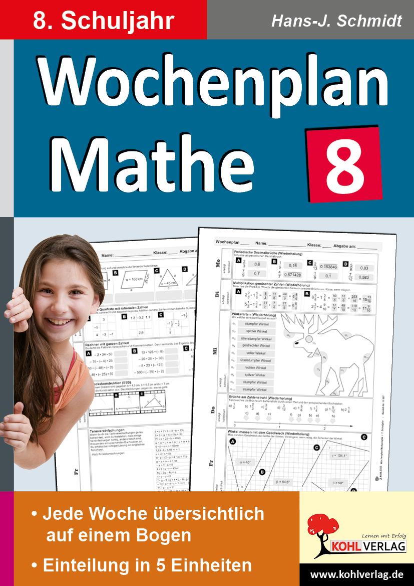 Vorderes Coverbild Wochenplan Mathe / Klasse 8