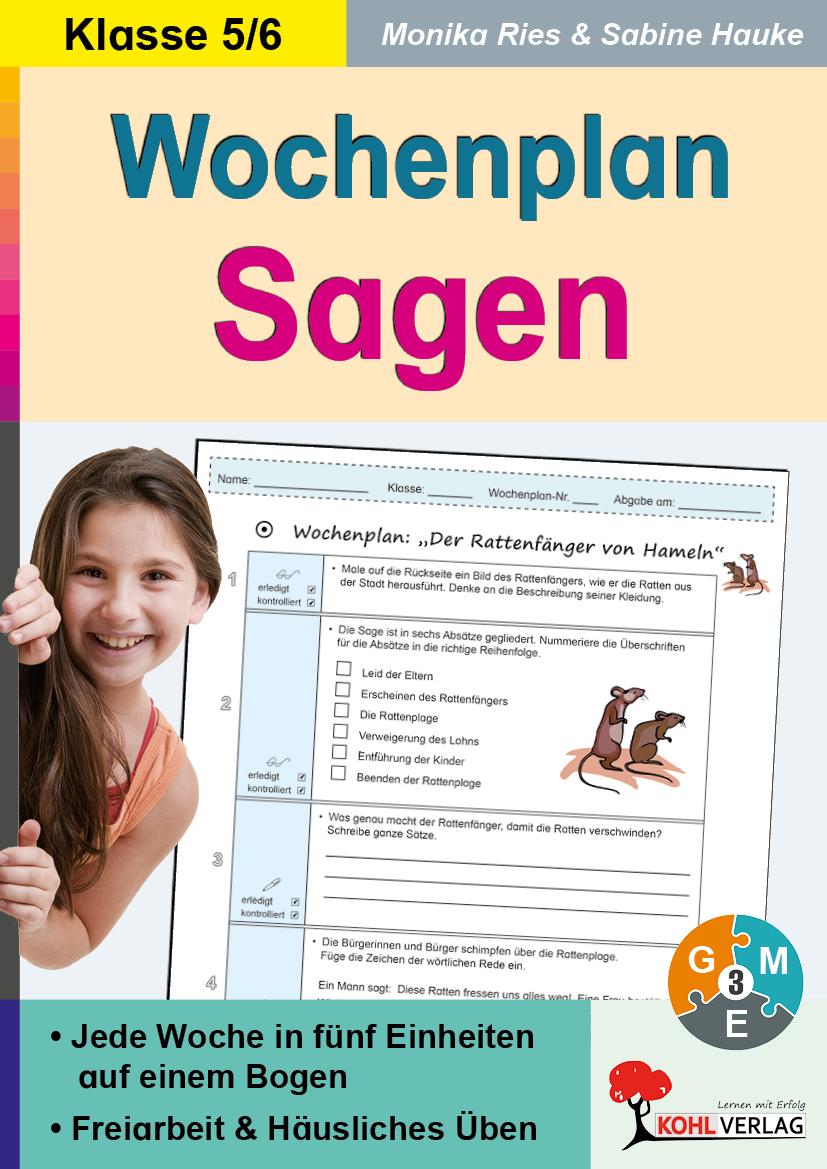 Vorderes Coverbild Wochenplan Sagen 5/6