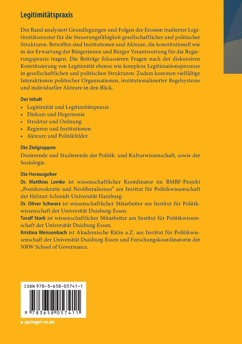 Rückseitencover Legitimitätspraxis