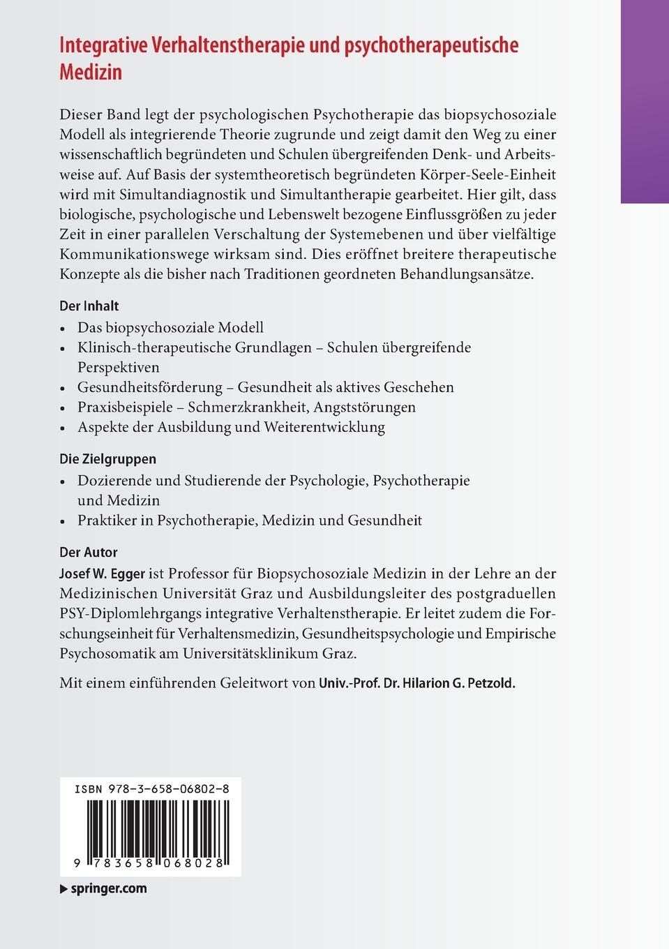 Rückseitencover Integrative Verhaltenstherapie und psychotherapeutische Medizin