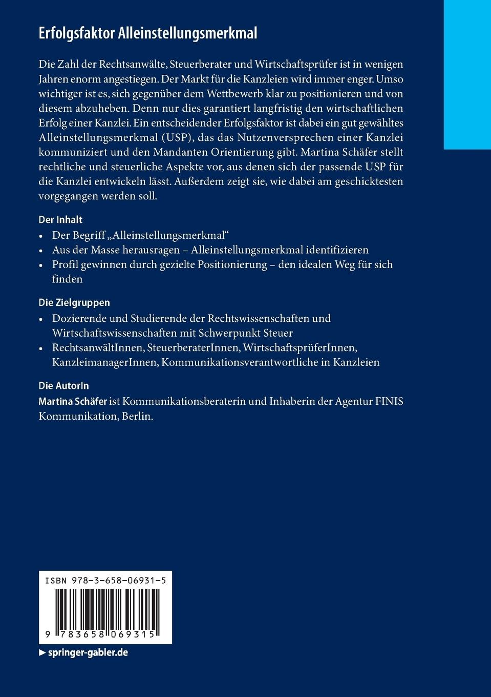 Rückseitencover Erfolgsfaktor Alleinstellungsmerkmal