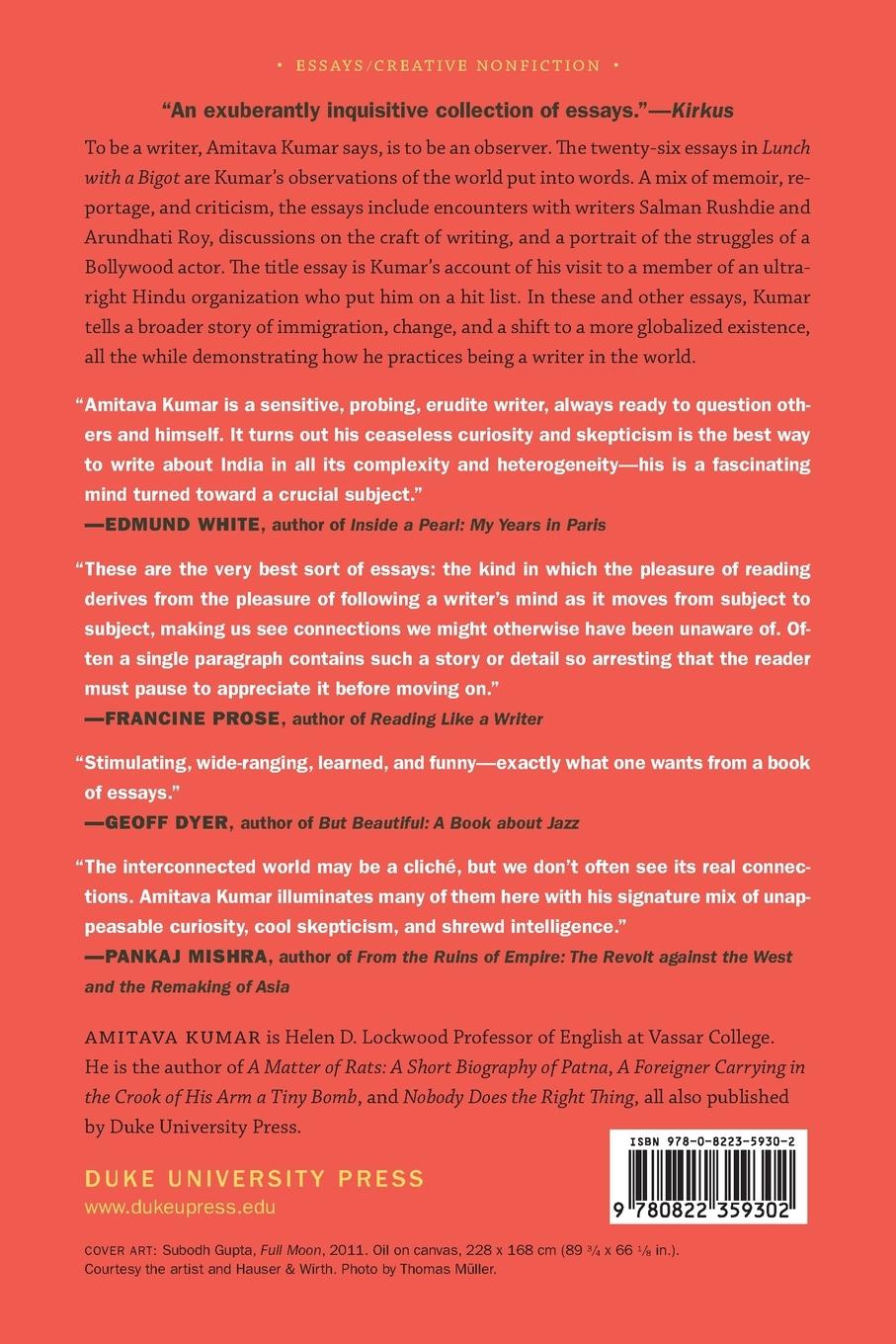 Rückseitencover Lunch With a Bigot