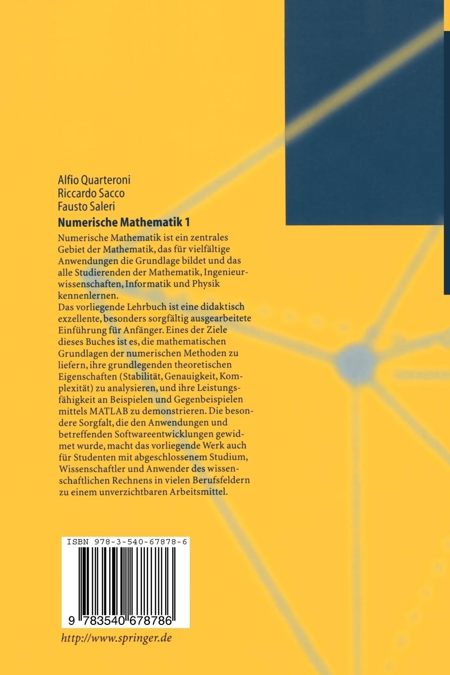 Rückseitencover Numerische Mathematik 1