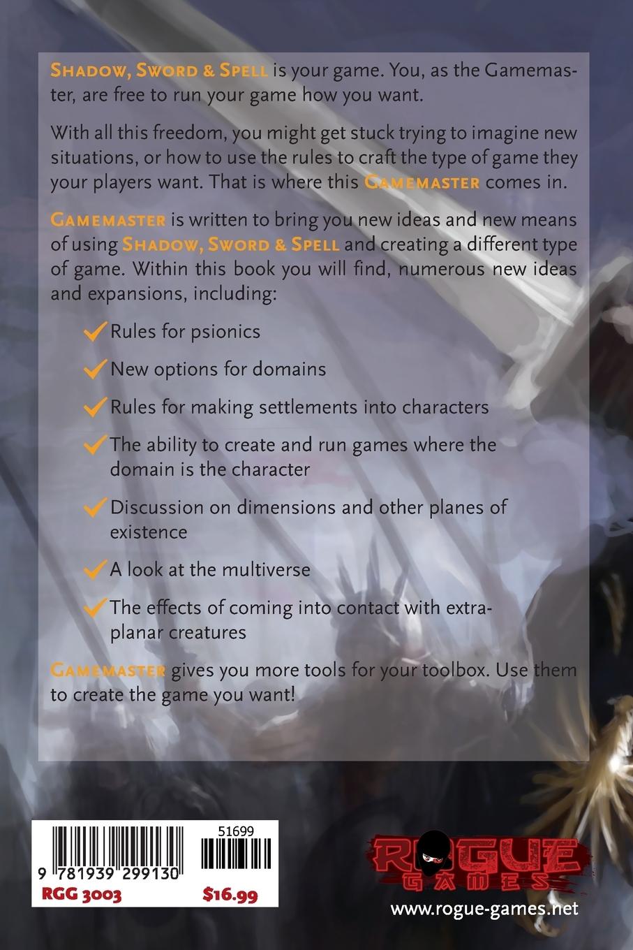 Rückseitencover Shadow, Sword & Spell