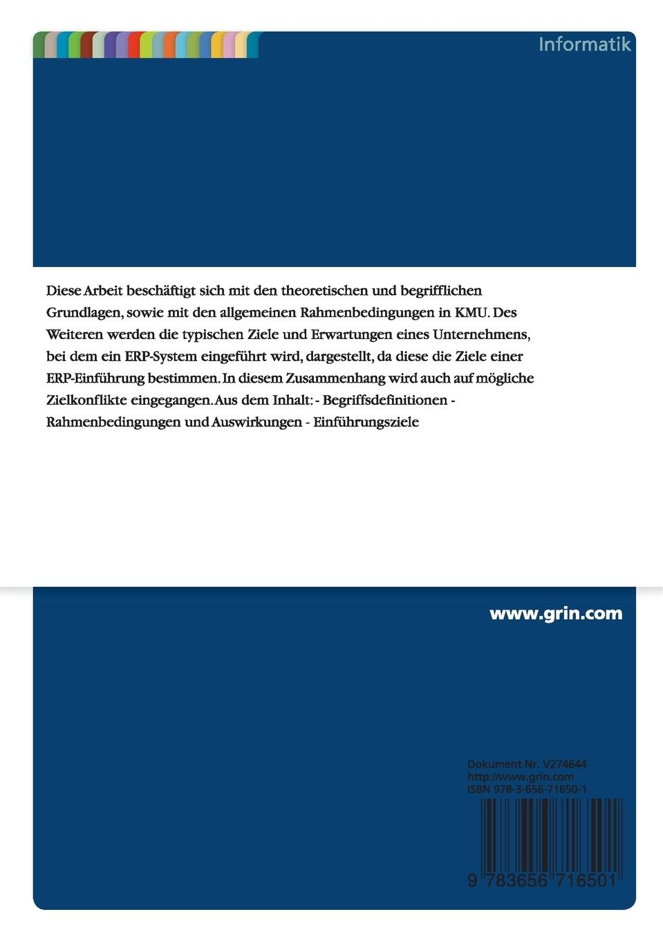 Rückseitencover Grundlagen und Begriffe für die Einführung einer Enterprise Resource Planning (ERP) Software