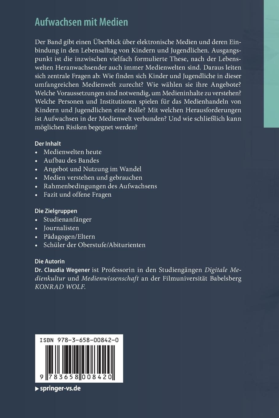 Rückseitencover Aufwachsen mit Medien