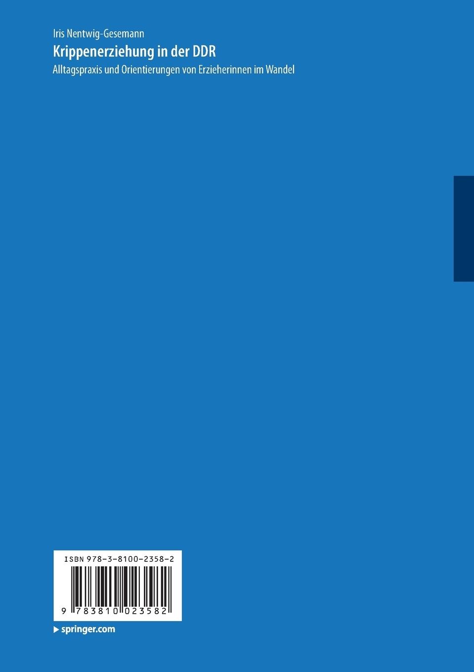 Rückseitencover Krippenerziehung in der DDR