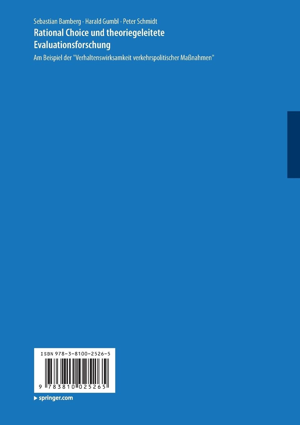 Rückseitencover Rational Choice und theoriegeleitete Evaluationsforschung