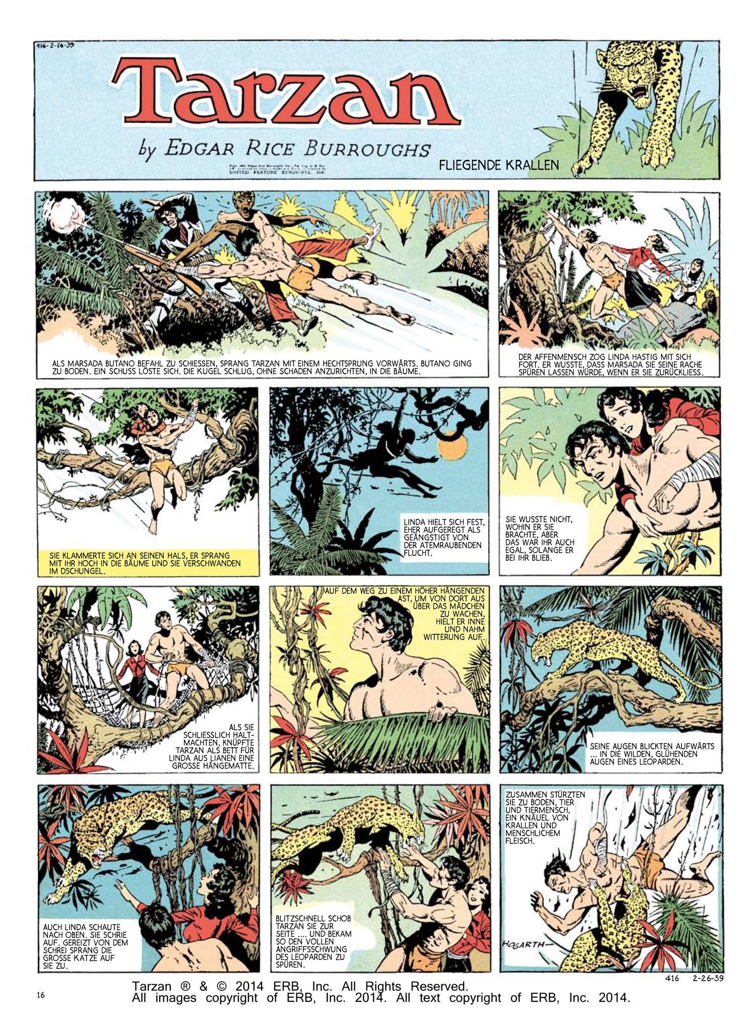 Beispielinhalt (Bild) Tarzan. Sonntagsseiten / Tarzan 1939 - 1940