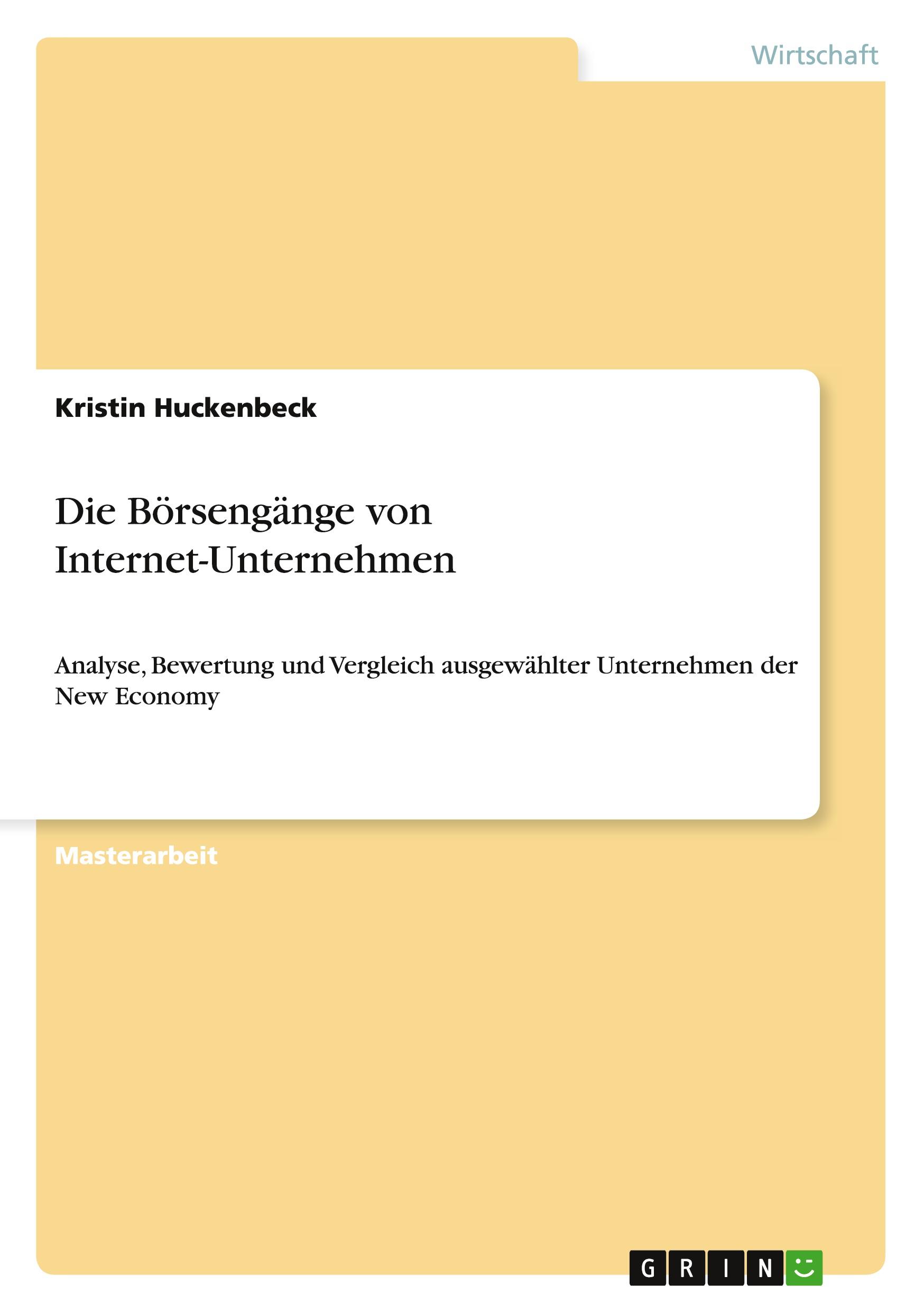 Vorderes Coverbild Die Börsengänge von Internet-Unternehmen
