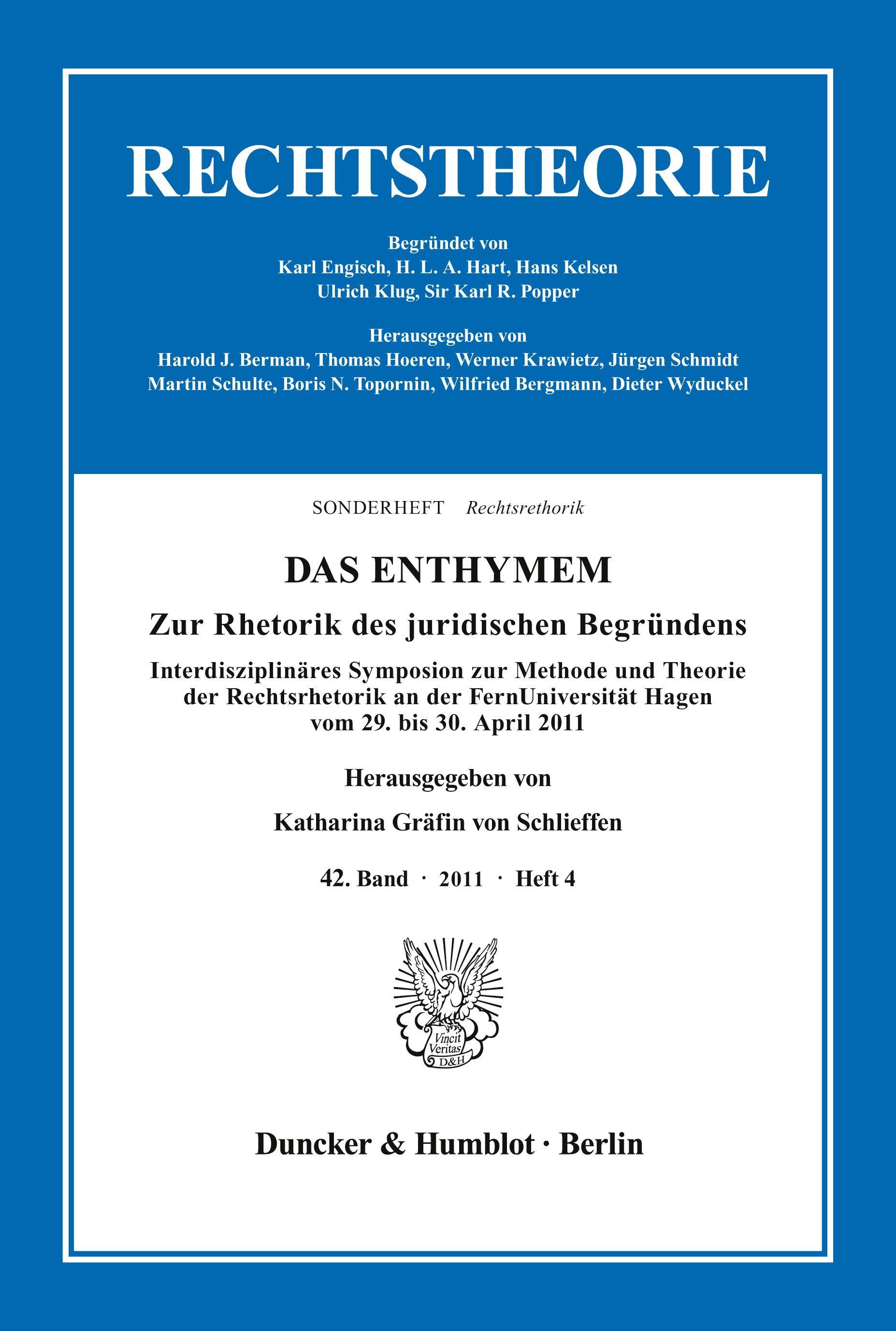 Vorderes Coverbild DAS ENTHYMEM.