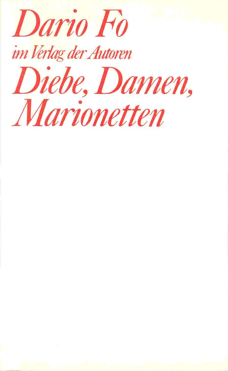 Vorderes Coverbild Diebe, Damen, Marionetten