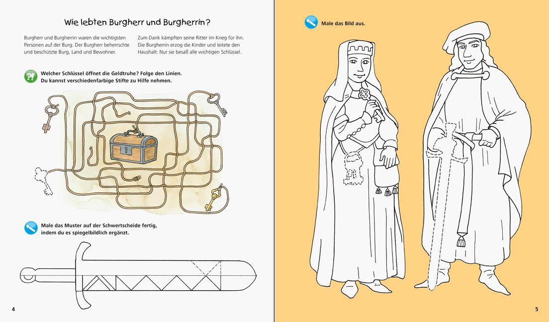 Beispielinhalt (Bild) Wieso? Weshalb? Warum? aktiv-Heft: Ritterburg